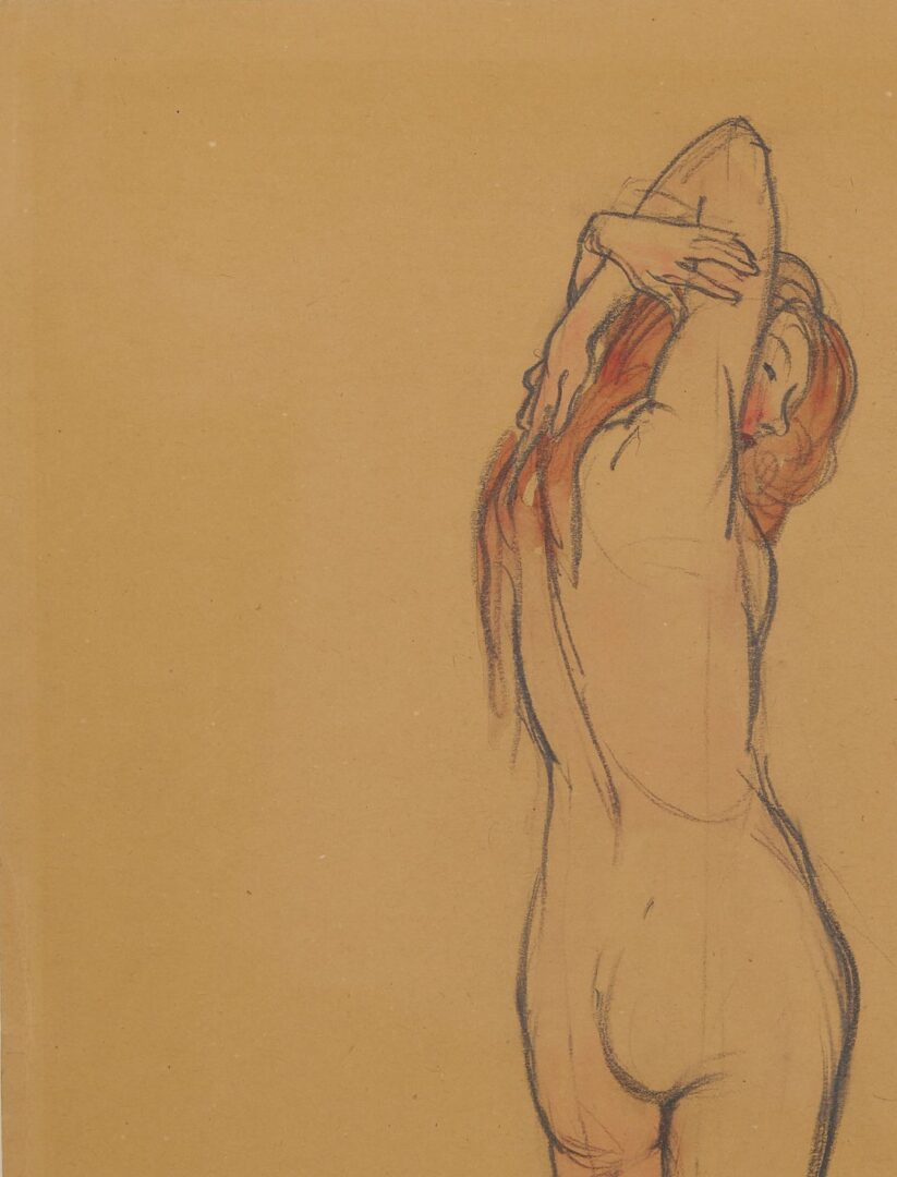 Lot 128: Rockwell Kent Drawing & W/C, Standing Nude