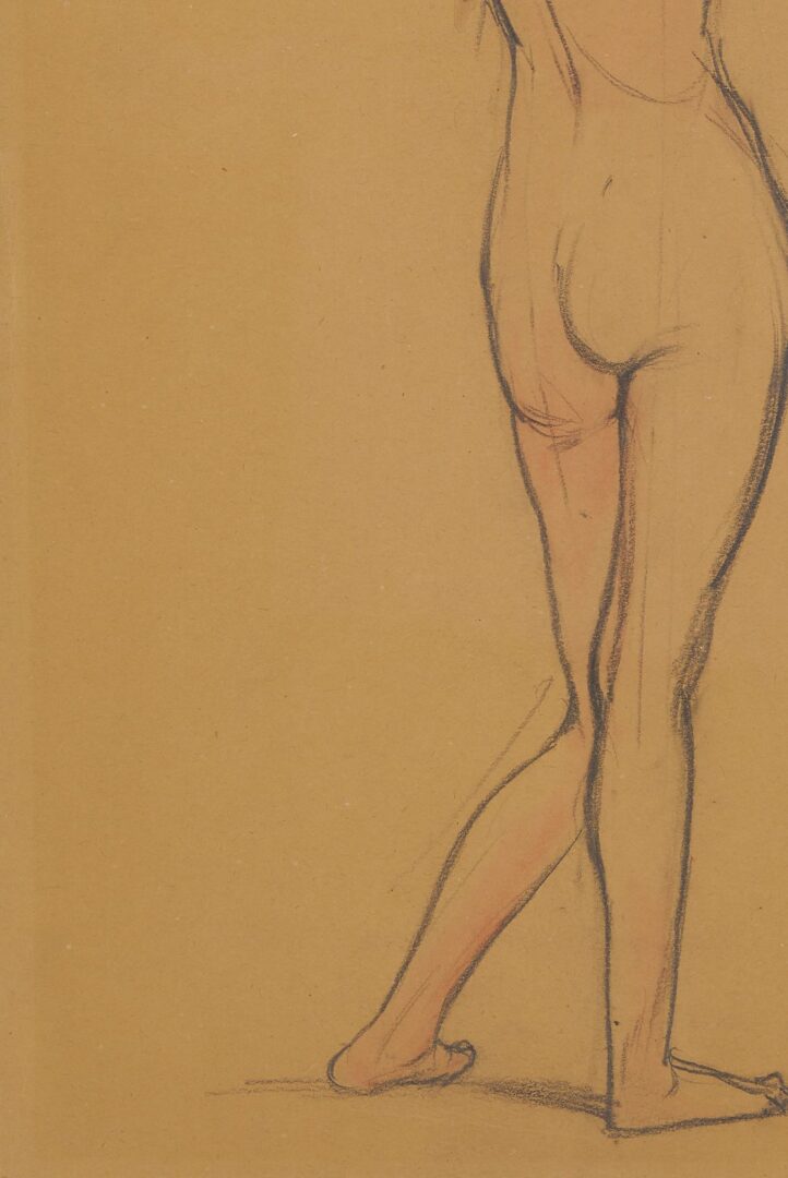 Lot 128: Rockwell Kent Drawing & W/C, Standing Nude