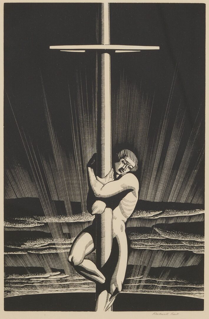 Lot 129: Rockwell Kent Wood Engraving, Sea and Sky