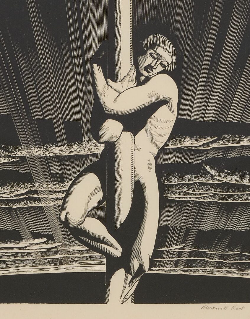 Lot 129: Rockwell Kent Wood Engraving, Sea and Sky