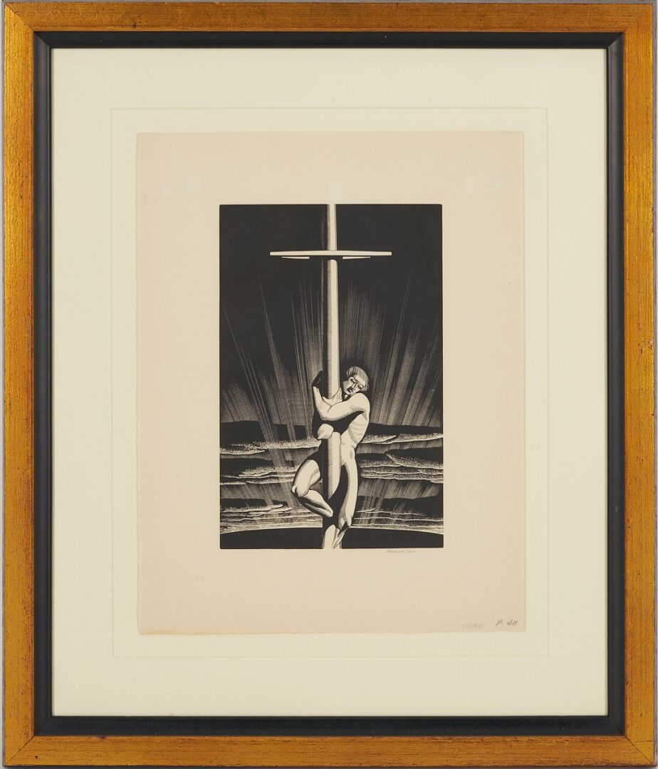 Lot 129: Rockwell Kent Wood Engraving, Sea and Sky