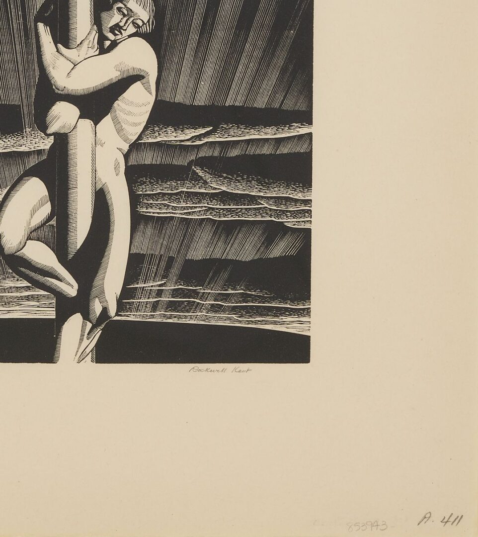 Lot 129: Rockwell Kent Wood Engraving, Sea and Sky