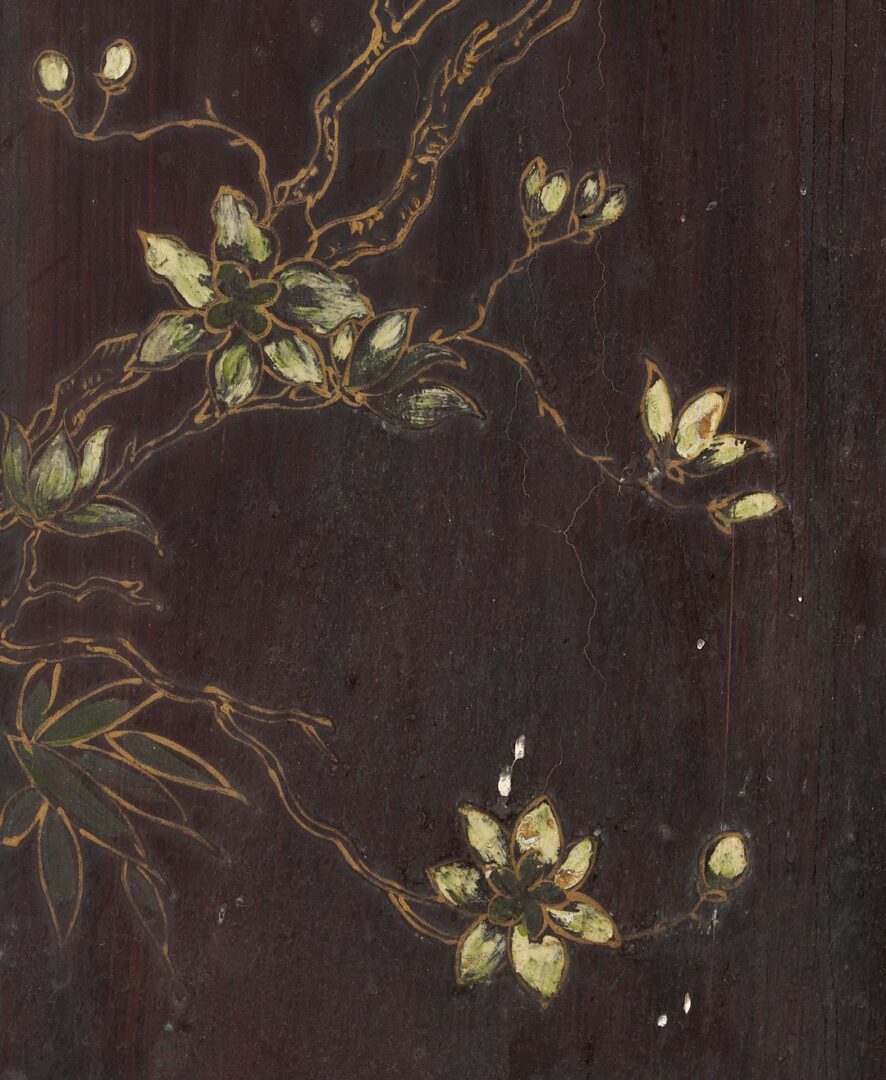Lot 12: Chinese Four Panel Inlaid Wood Table Screen