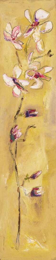 Lot 136: Sterling Strauser Oil Painting, Dogwood Branch