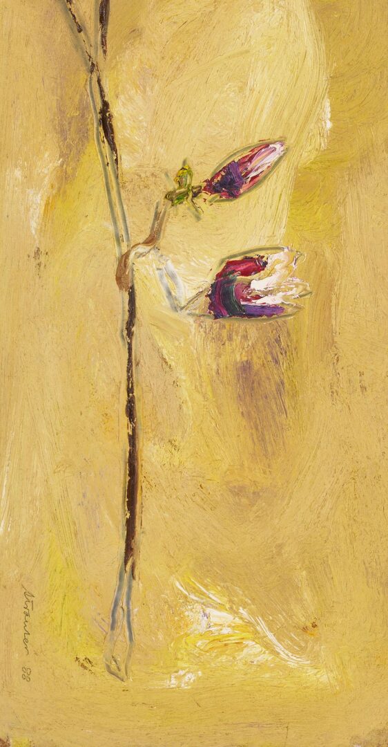 Lot 136: Sterling Strauser Oil Painting, Dogwood Branch