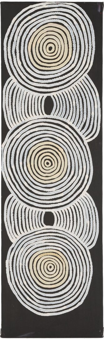 Lot 137: 3 Ronnie Tjampitjinpa Abstract O/C Paintings, Tingari Cycle Triptych
