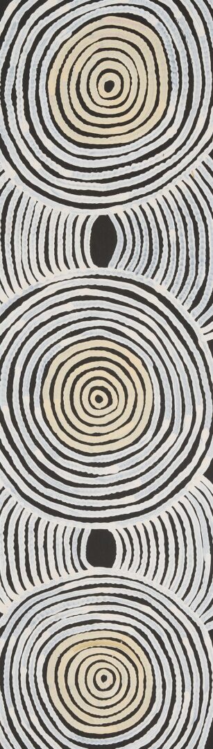 Lot 137: 3 Ronnie Tjampitjinpa Abstract O/C Paintings, Tingari Cycle Triptych
