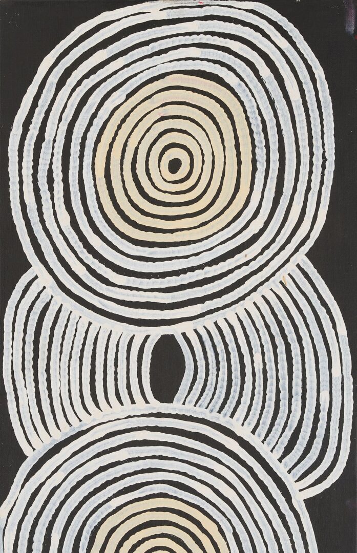 Lot 137: 3 Ronnie Tjampitjinpa Abstract O/C Paintings, Tingari Cycle Triptych