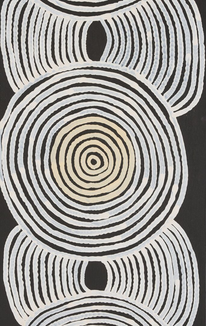 Lot 137: 3 Ronnie Tjampitjinpa Abstract O/C Paintings, Tingari Cycle Triptych