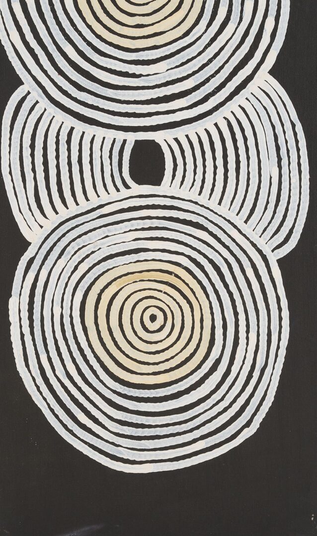 Lot 137: 3 Ronnie Tjampitjinpa Abstract O/C Paintings, Tingari Cycle Triptych