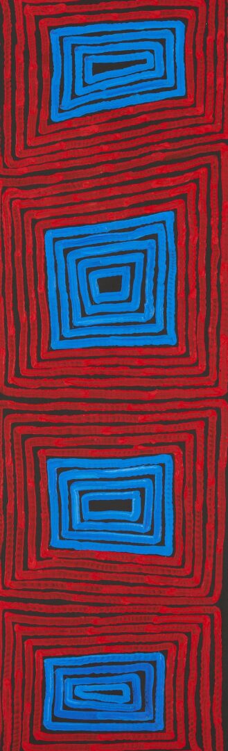 Lot 137: 3 Ronnie Tjampitjinpa Abstract O/C Paintings, Tingari Cycle Triptych