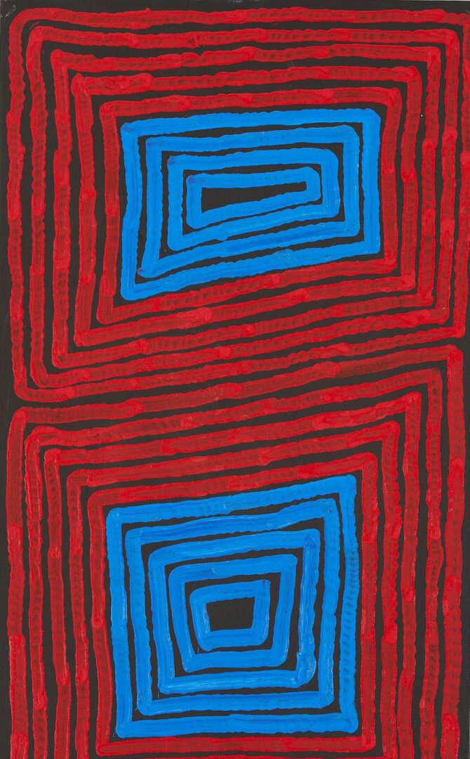Lot 137: 3 Ronnie Tjampitjinpa Abstract O/C Paintings, Tingari Cycle Triptych