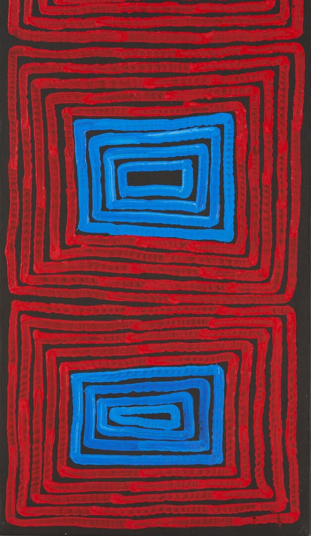 Lot 137: 3 Ronnie Tjampitjinpa Abstract O/C Paintings, Tingari Cycle Triptych