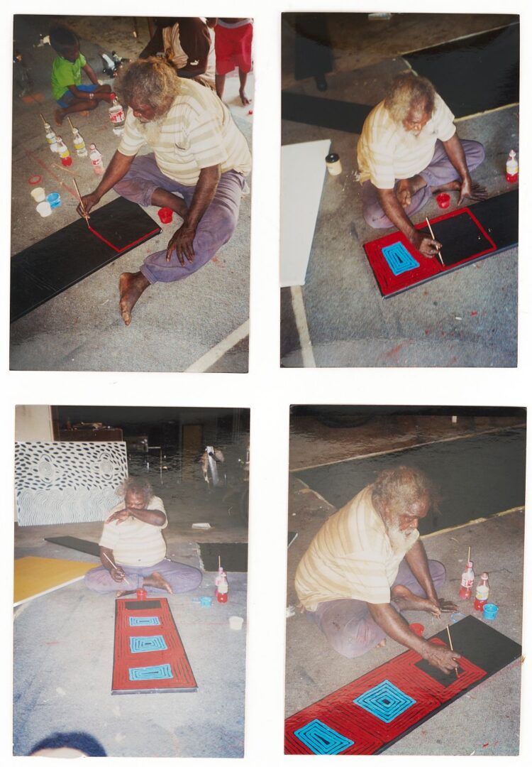 Lot 137: 3 Ronnie Tjampitjinpa Abstract O/C Paintings, Tingari Cycle Triptych