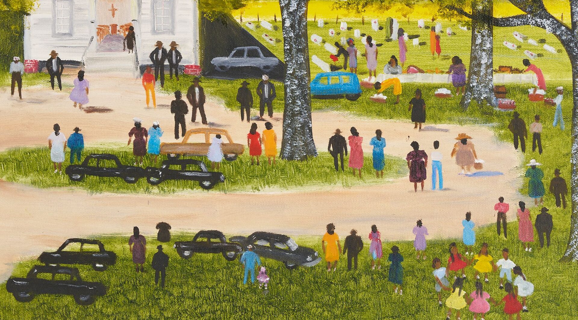 Lot 138: Helen LaFrance Church Picnic Painting