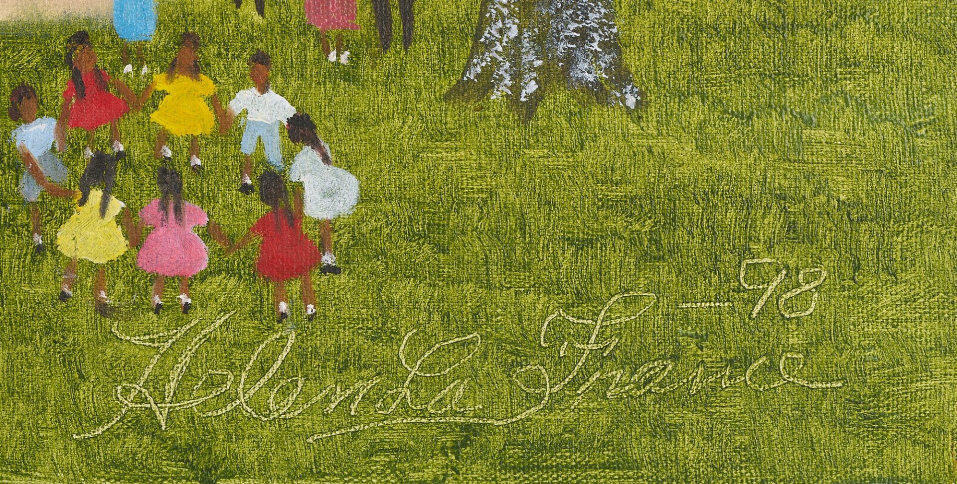 Lot 138: Helen LaFrance Church Picnic Painting