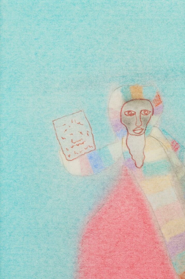 Lot 139: Bessie Harvey Outsider Art Mixed Media Drawing, Moses
