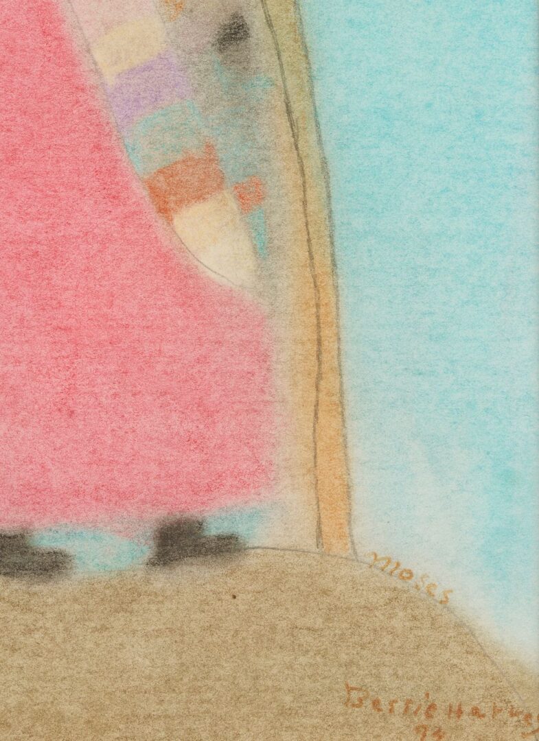 Lot 139: Bessie Harvey Outsider Art Mixed Media Drawing, Moses