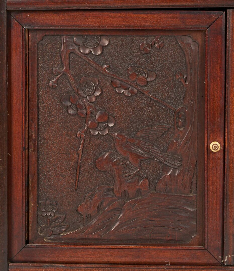 Lot 13: Asian Carved Hardwood Display Cabinet