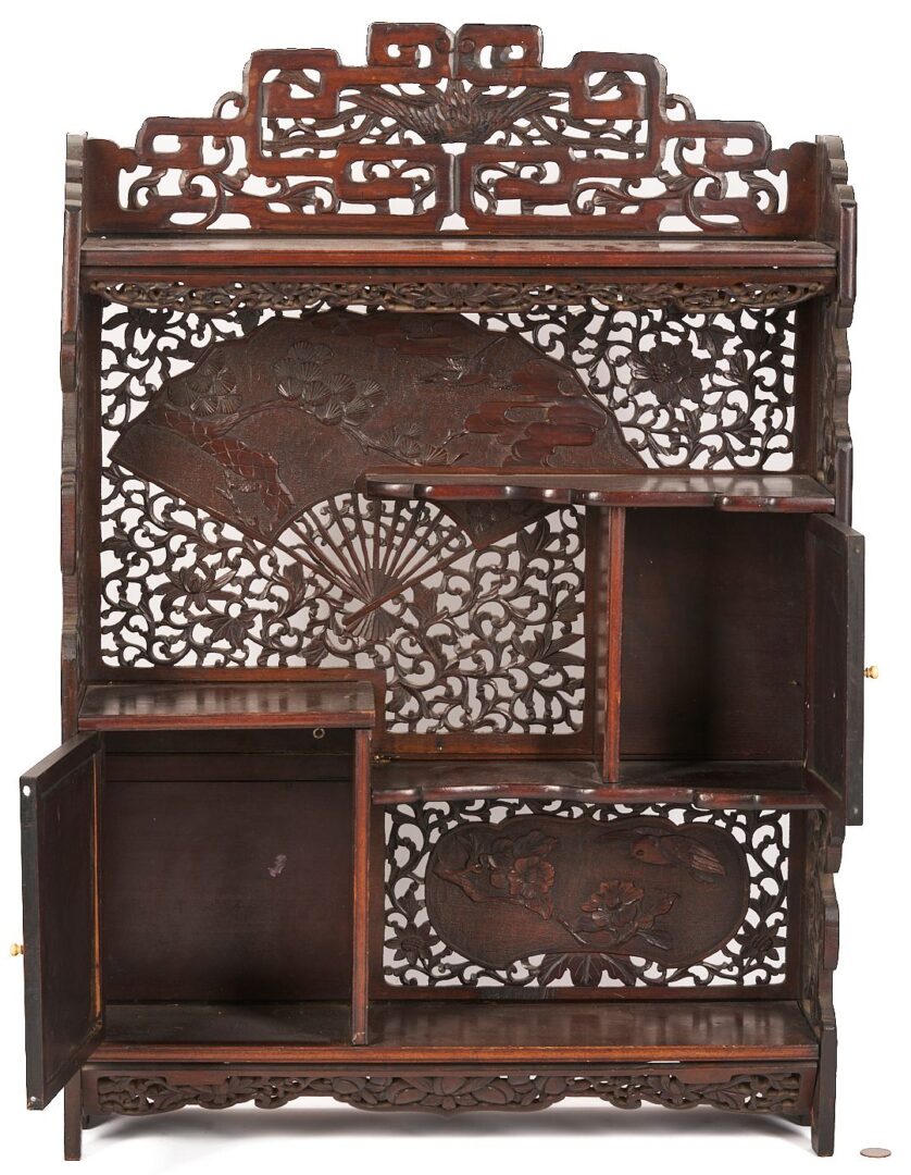 Lot 13: Asian Carved Hardwood Display Cabinet