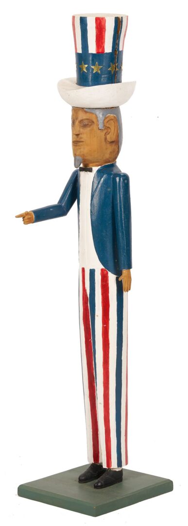 Lot 142: Edgar Tolson Uncle Sam Painted Sculpture
