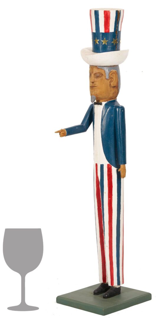 Lot 142: Edgar Tolson Uncle Sam Painted Sculpture