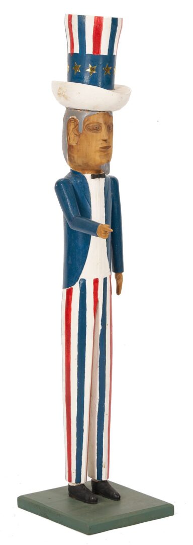 Lot 142: Edgar Tolson Uncle Sam Painted Sculpture