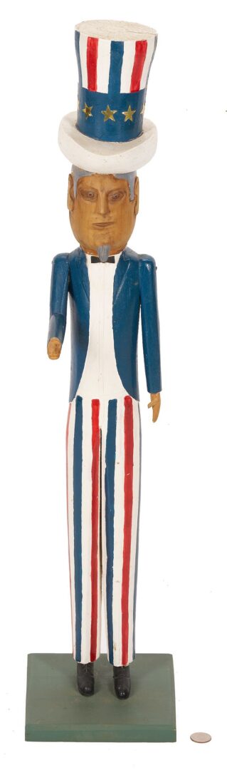 Lot 142: Edgar Tolson Uncle Sam Painted Sculpture