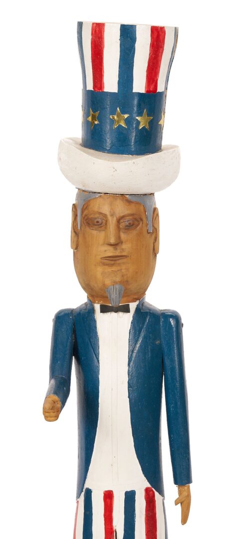 Lot 142: Edgar Tolson Uncle Sam Painted Sculpture