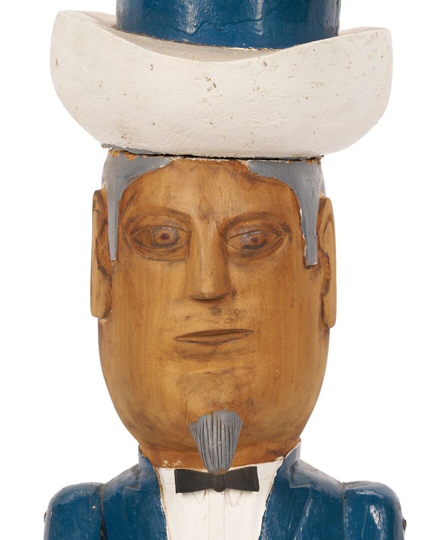 Lot 142: Edgar Tolson Uncle Sam Painted Sculpture