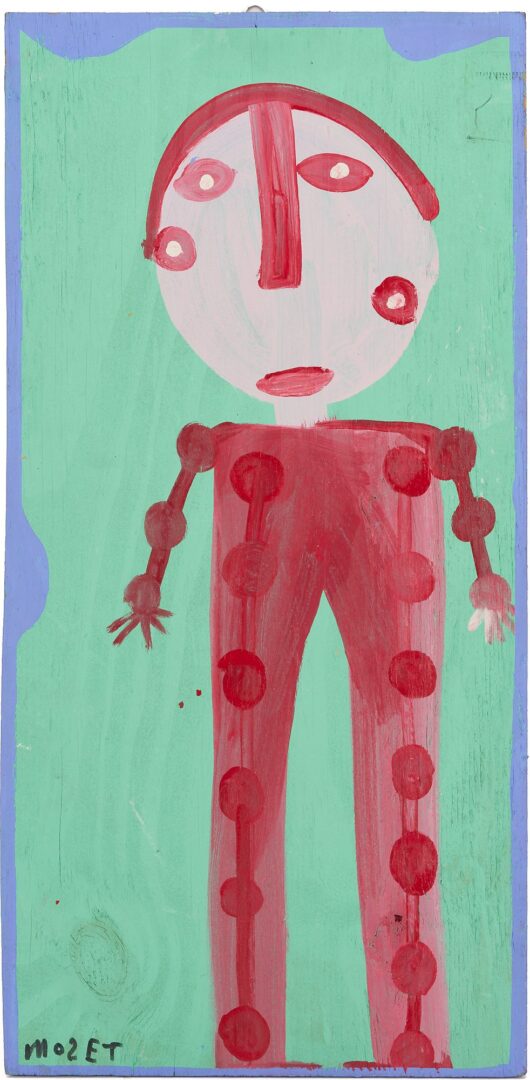 Lot 146: Mose Tolliver Folk Art Painting, Dry Bone Charlie Skeleton