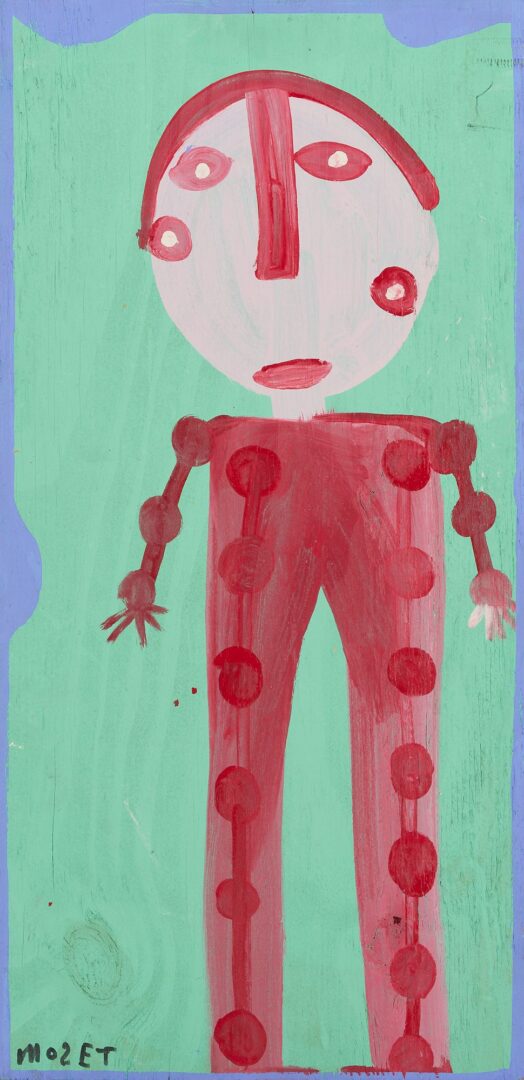 Lot 146: Mose Tolliver Folk Art Painting, Dry Bone Charlie Skeleton