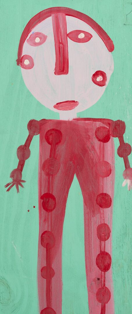 Lot 146: Mose Tolliver Folk Art Painting, Dry Bone Charlie Skeleton