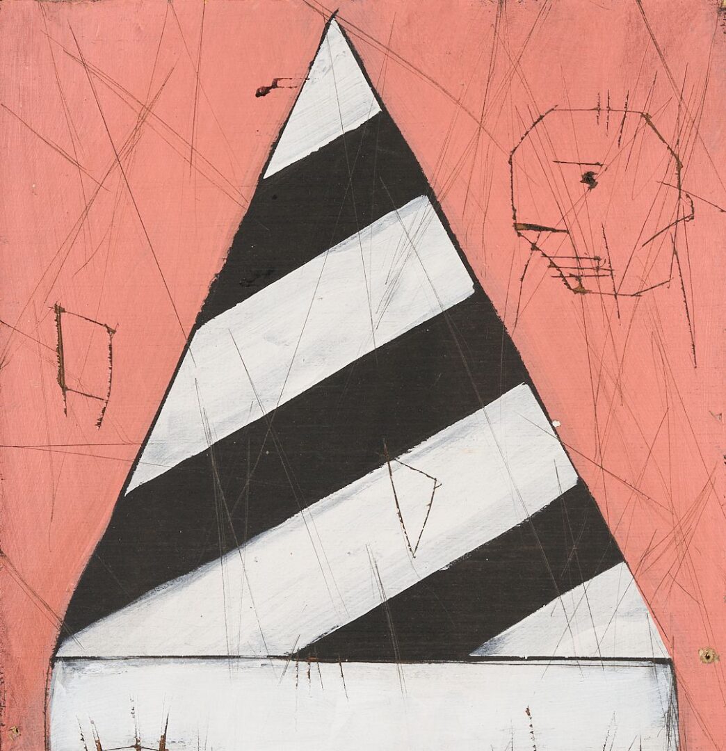 Lot 151: Michael Banks O/B Portrait of figure in Striped Hat