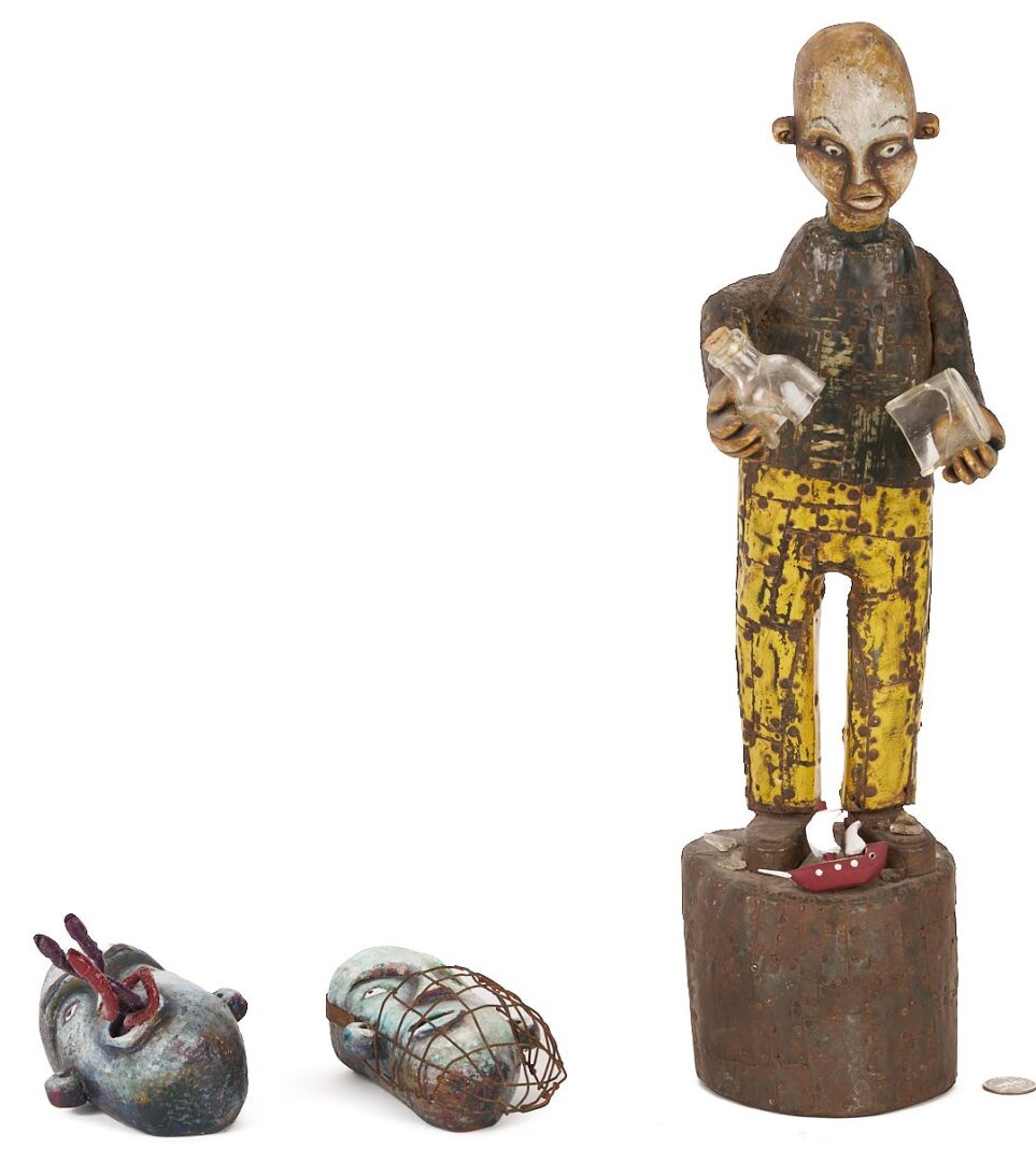 Lot 153: 3 Kevin Titzer Contemporary Folk Art Sculptures