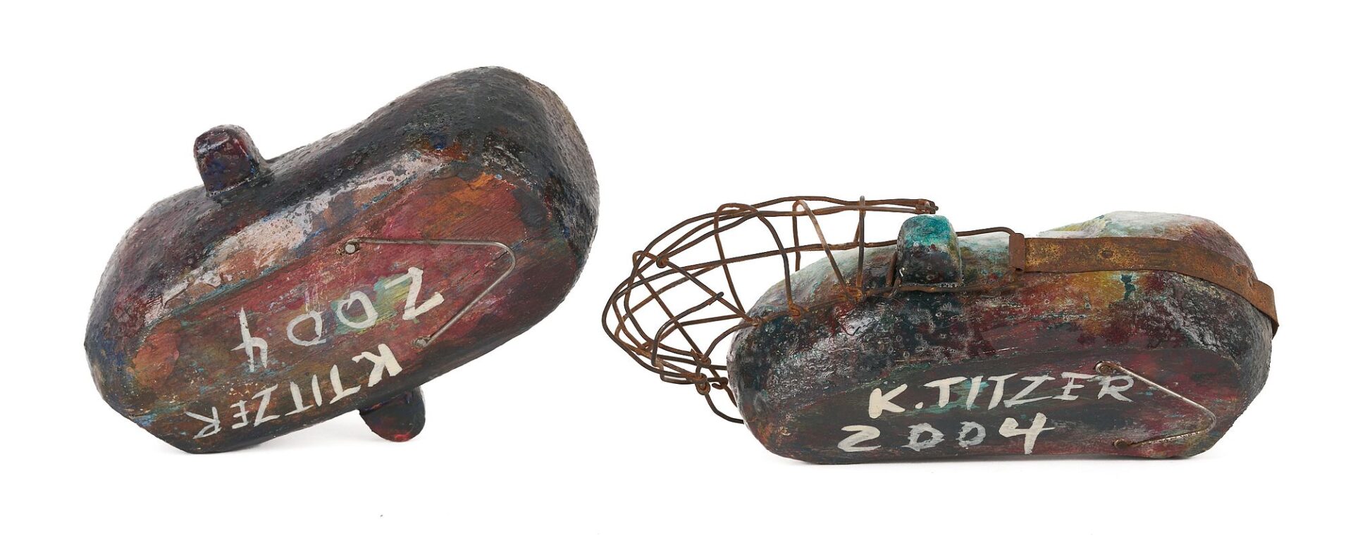 Lot 153: 3 Kevin Titzer Contemporary Folk Art Sculptures