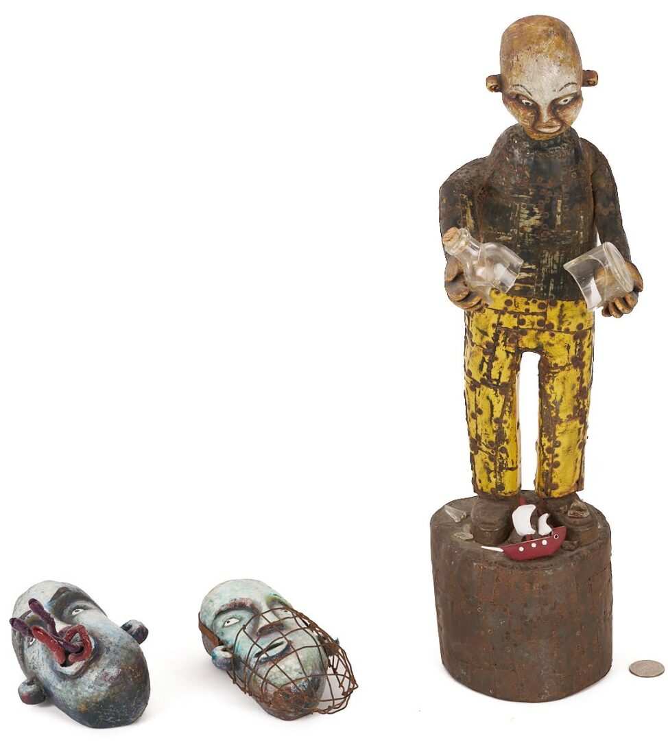 Lot 153: 3 Kevin Titzer Contemporary Folk Art Sculptures