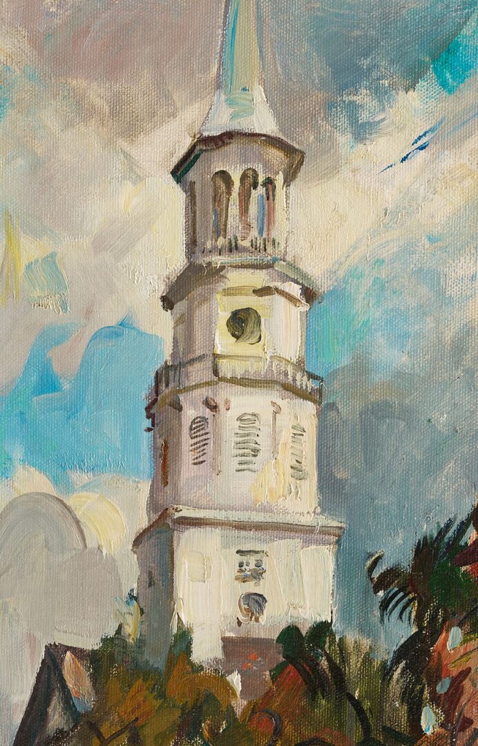 Lot 156: William Lester Stevens O/C Charleston, SC Cityscape, Meeting Street