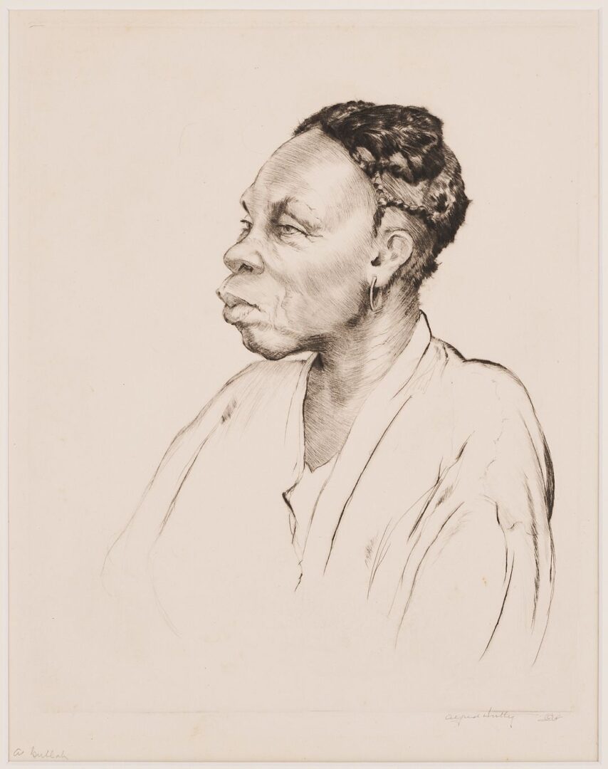Lot 158: Rare Alfred Hutty Drypoint Etching, A Gullah