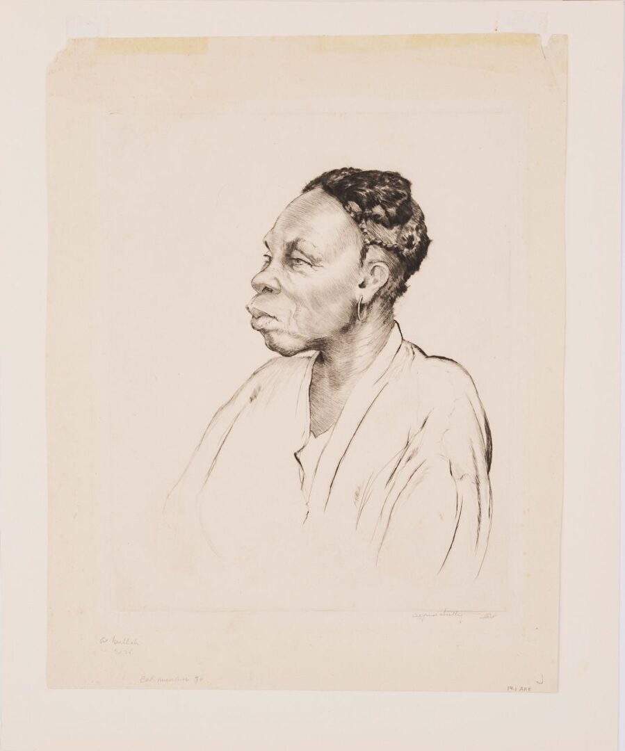 Lot 158: Rare Alfred Hutty Drypoint Etching, A Gullah