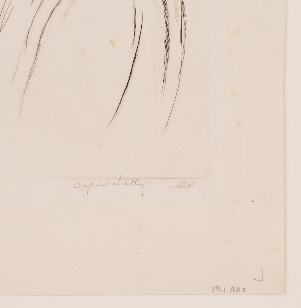 Lot 158: Rare Alfred Hutty Drypoint Etching, A Gullah