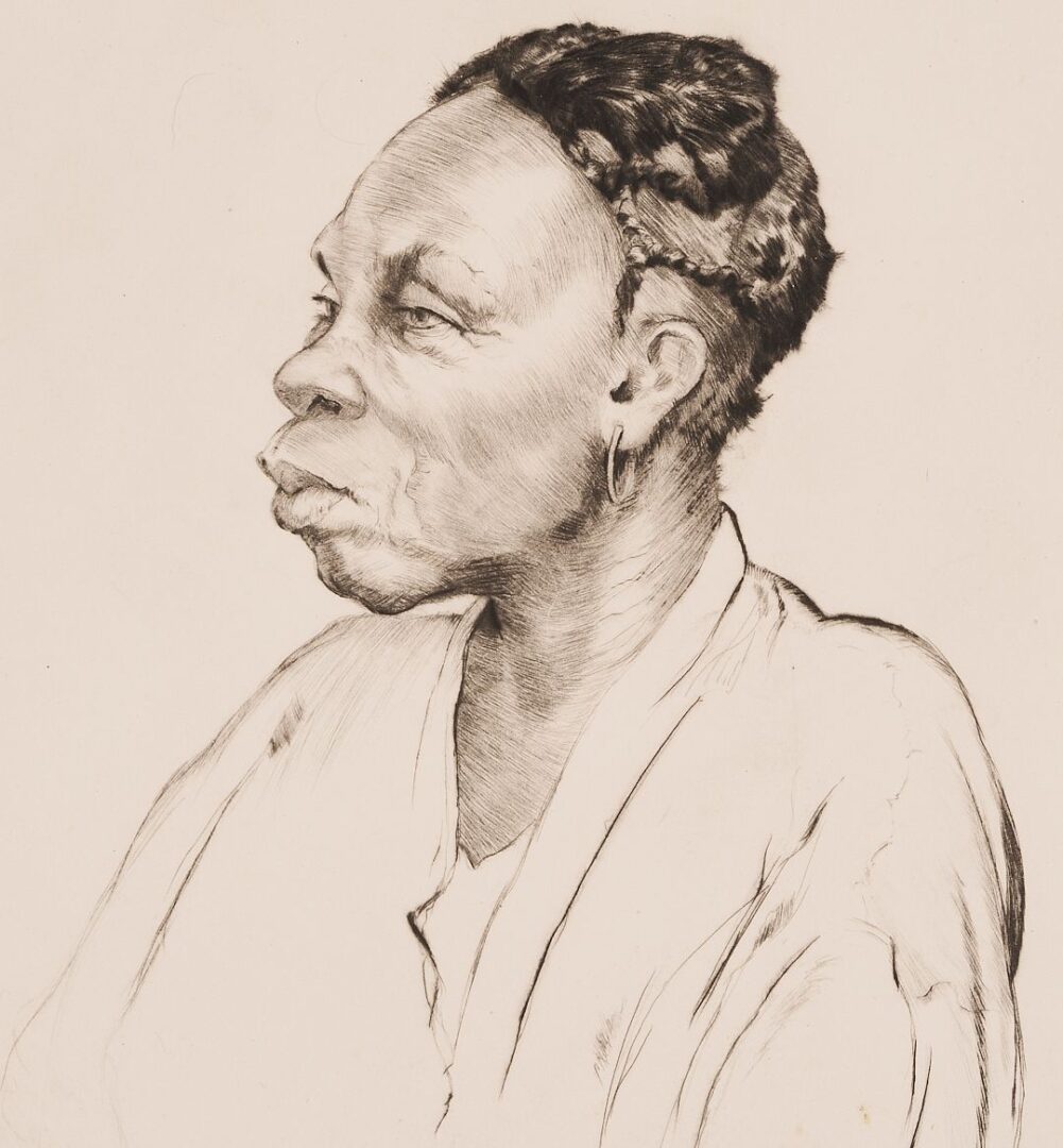 Lot 158: Rare Alfred Hutty Drypoint Etching, A Gullah