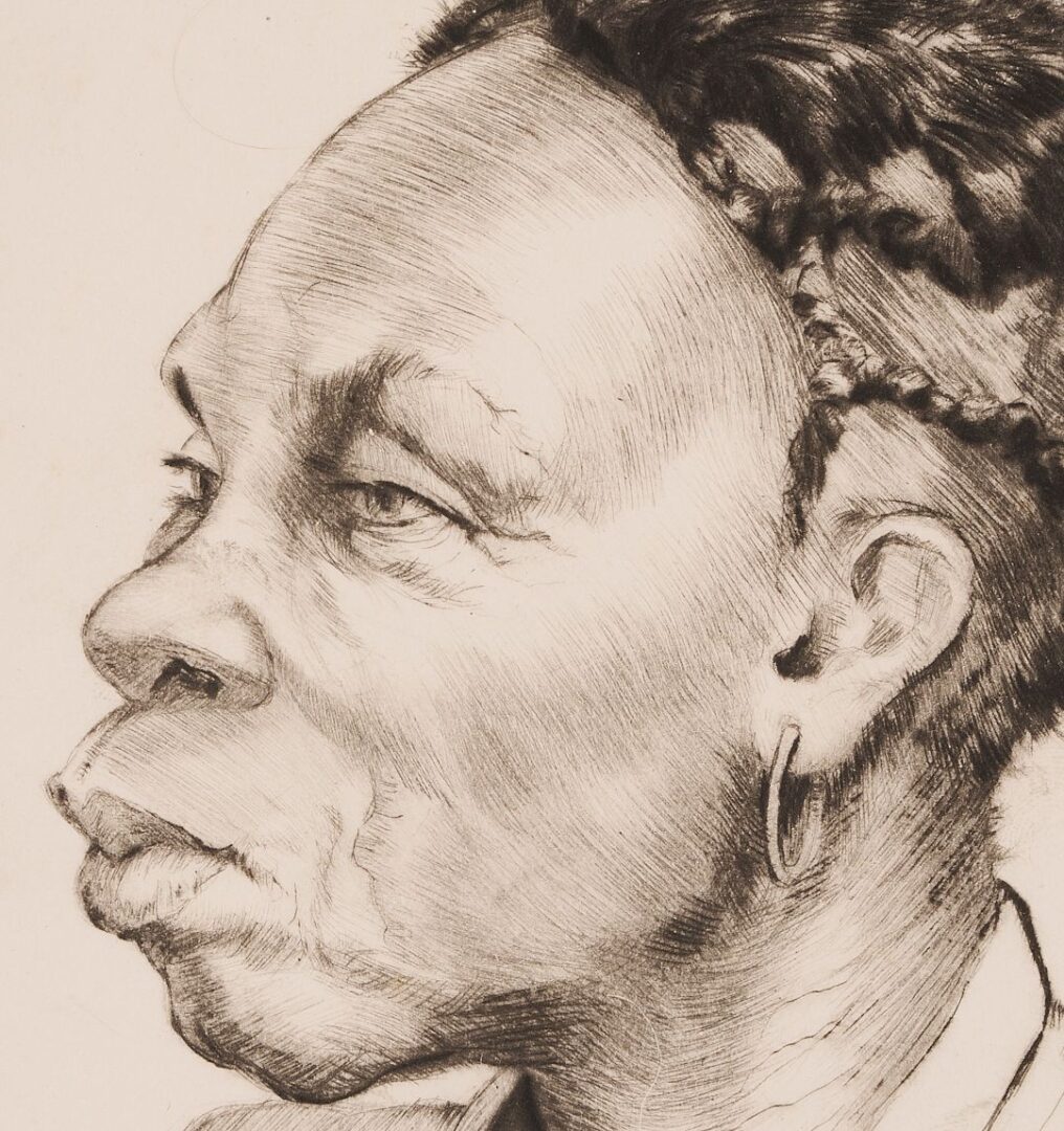 Lot 158: Rare Alfred Hutty Drypoint Etching, A Gullah