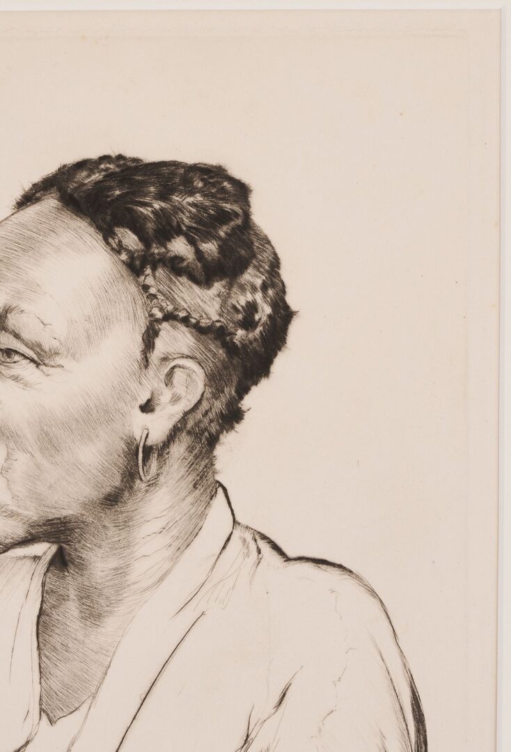 Lot 158: Rare Alfred Hutty Drypoint Etching, A Gullah