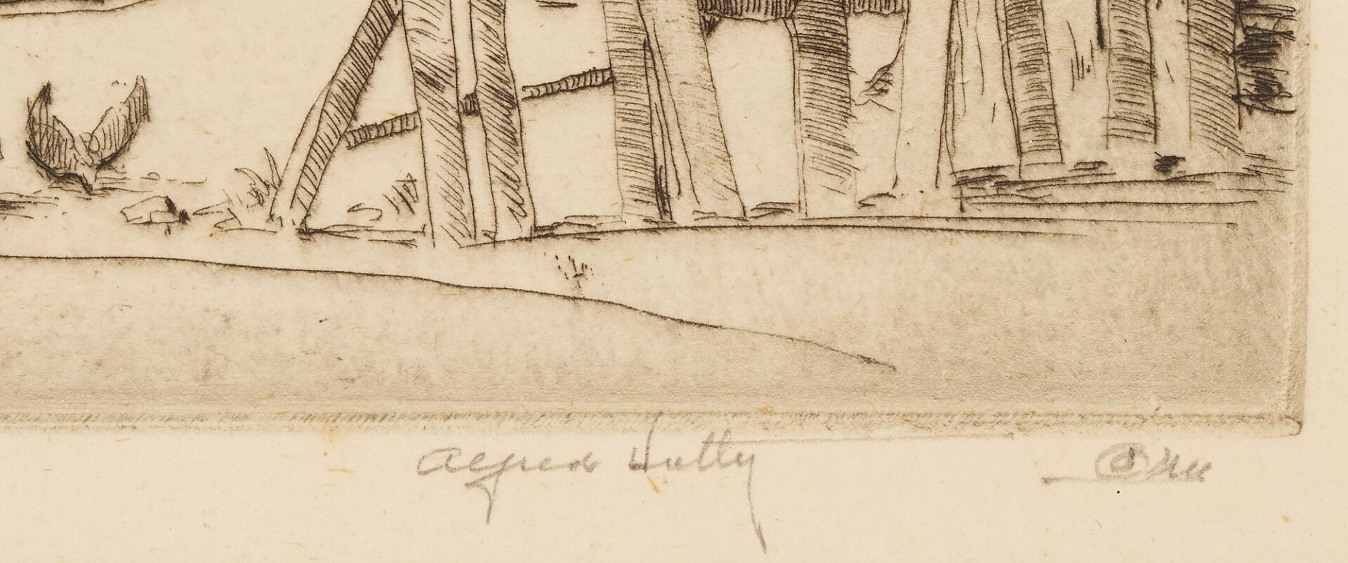 Lot 159: Alfred Hutty Etching, In A Southern City