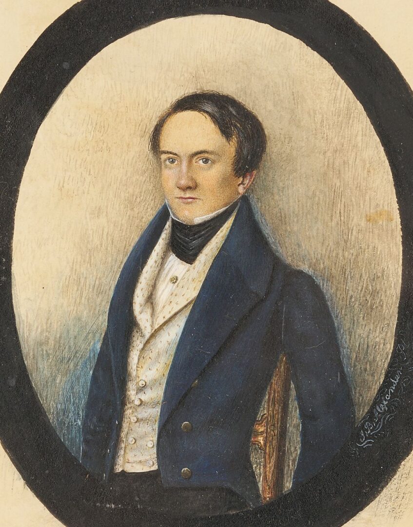 Lot 164: Portrait Miniature Attrib. Isaac B. Alexander of South Carolina