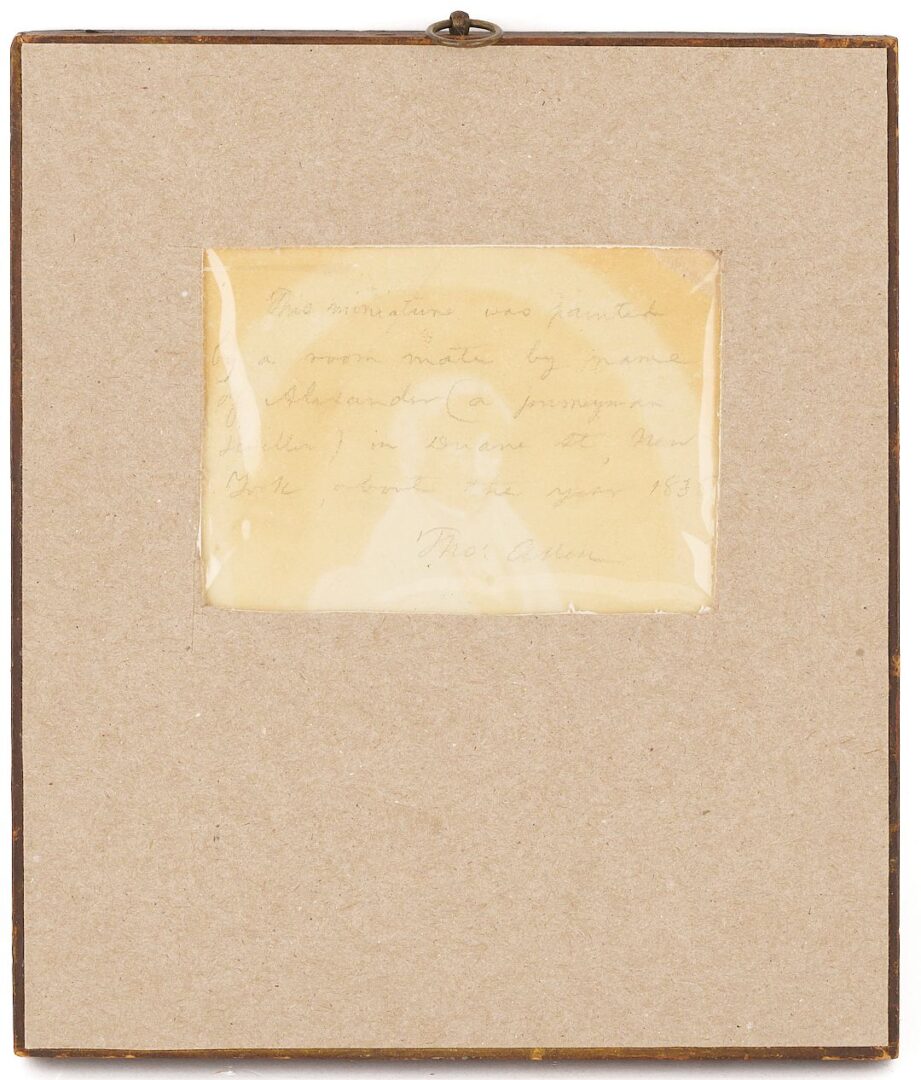 Lot 164: Portrait Miniature Attrib. Isaac B. Alexander of South Carolina