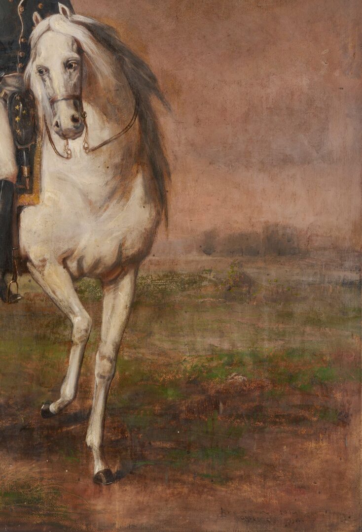 Lot 166: Large Lloyd Branson Painting, Andrew Jackson Astride Sam Patch, After Ralph Earl