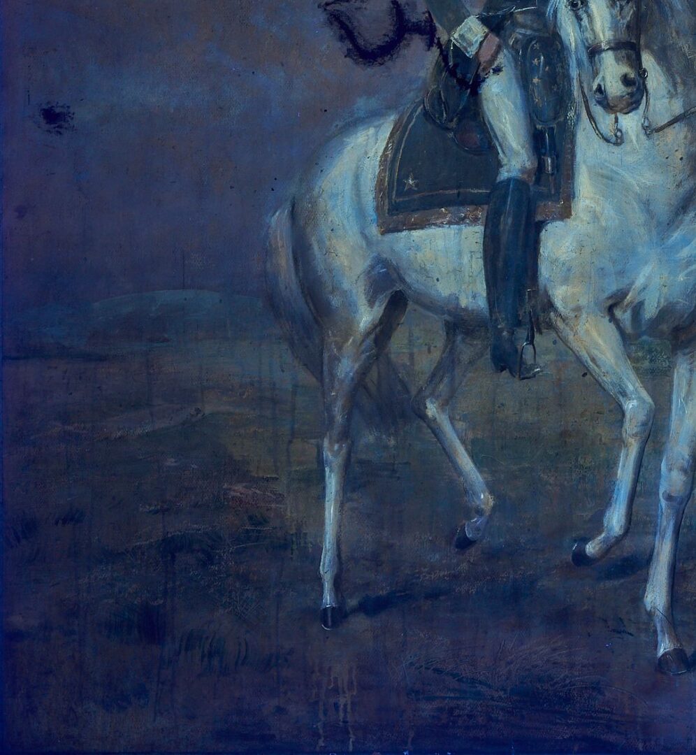 Lot 166: Large Lloyd Branson Painting, Andrew Jackson Astride Sam Patch, After Ralph Earl