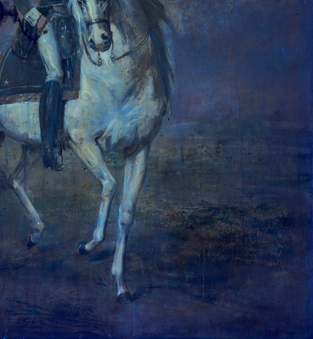 Lot 166: Large Lloyd Branson Painting, Andrew Jackson Astride Sam Patch, After Ralph Earl